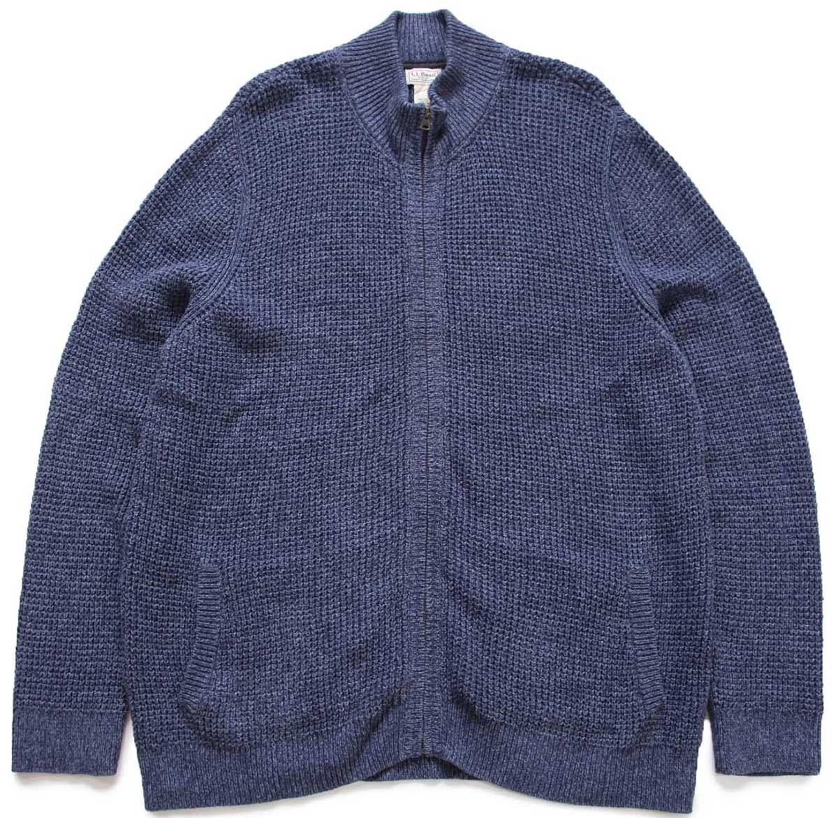 L.L.Bean 無地 ワッフル オーガニックコットン ドライバーズニット 