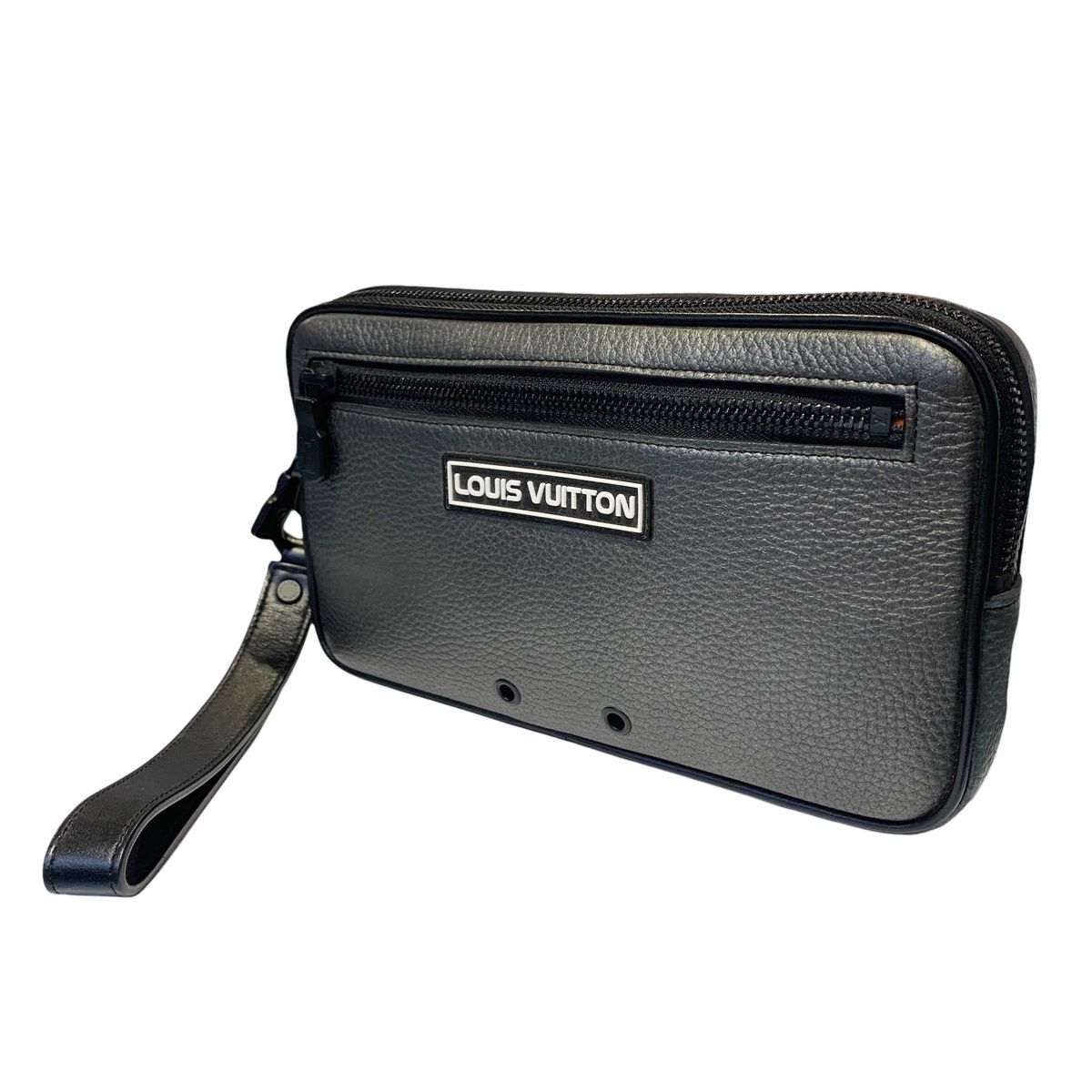 バレンシアガ メタリック クラッチ ロゴ プリント セカンド バッグ  