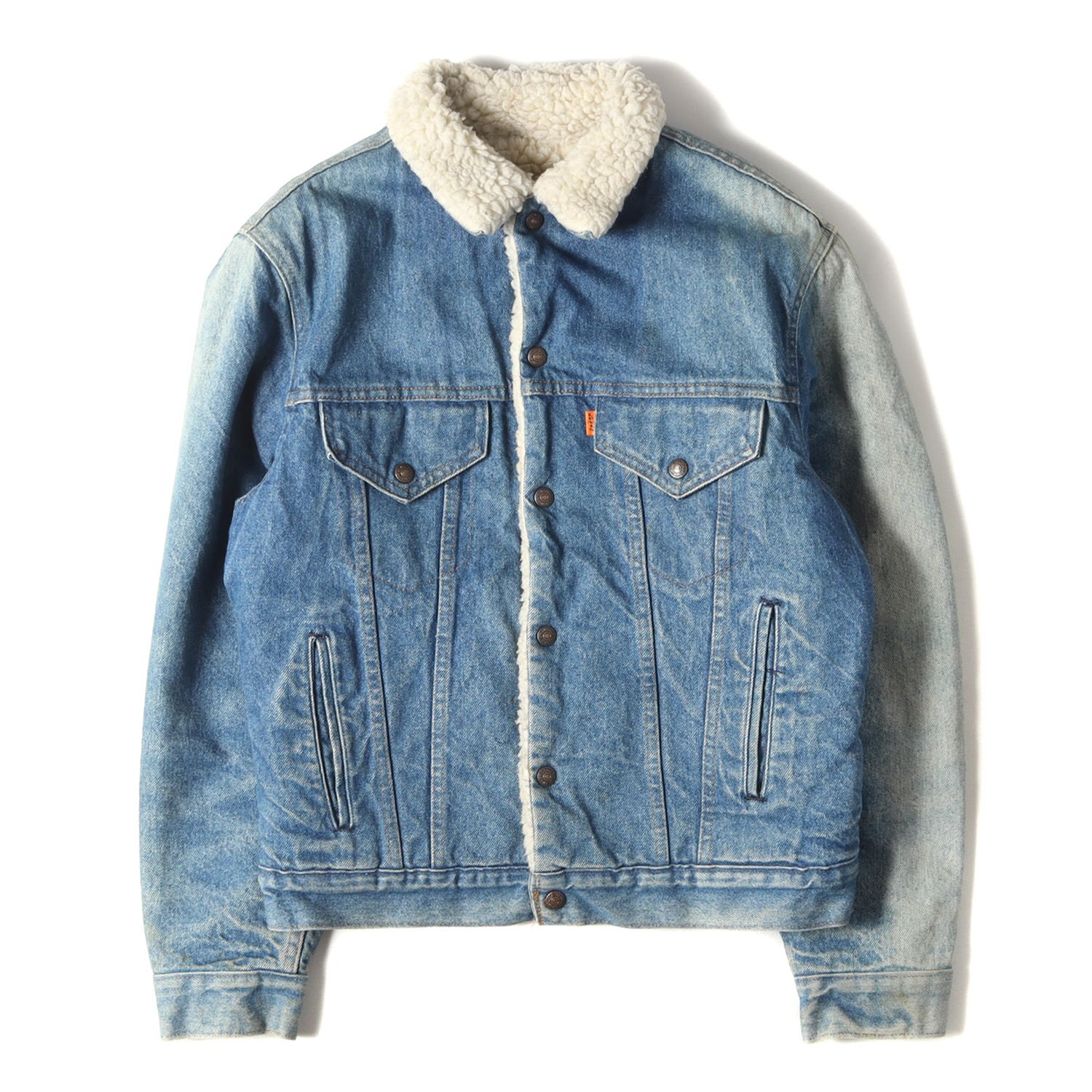 Levis リーバイス ジャケット サイズ:40 70s 70608-0213 デニム ボア ジャケット Gジャン インディゴ ブルー 40% 70年代 ヴィンテージ 古着【メンズ】