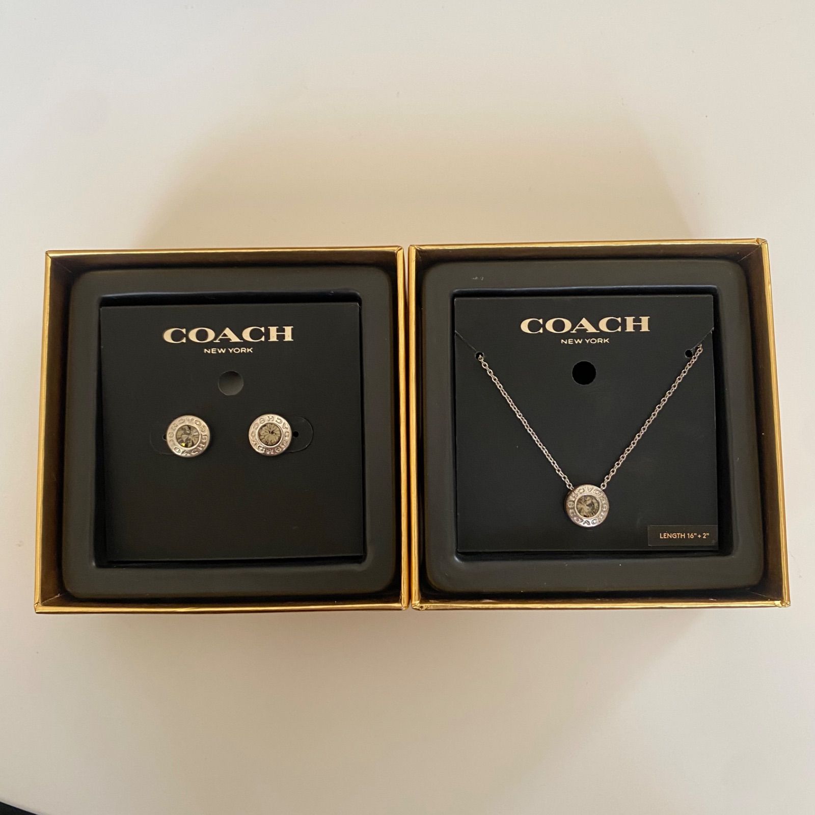 COACH] オープンサークル ネックレス ピアスセット （シルバー