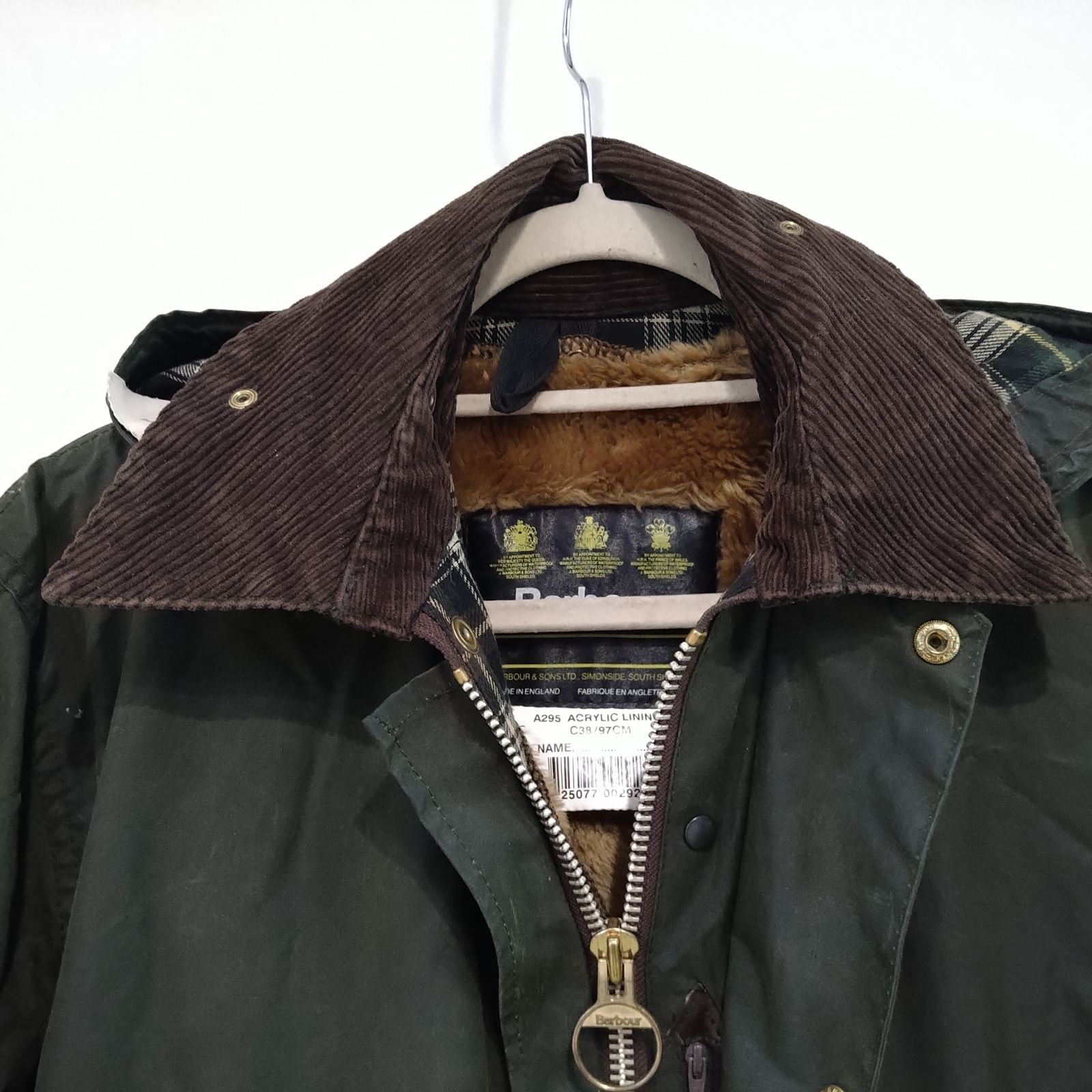 90s Barbour Border Jacket [フード&ライナー付] ☆1994年製☆ライナー付き☆フード付き バブアー ボーダー
