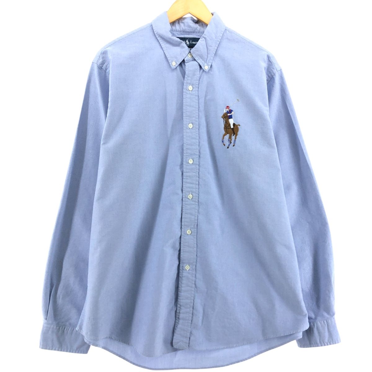 古着 ラルフローレン Ralph Lauren CUSTOM FIT ビッグポニー 長袖 ボタンダウンシャツ メンズXL相当/eaa515360