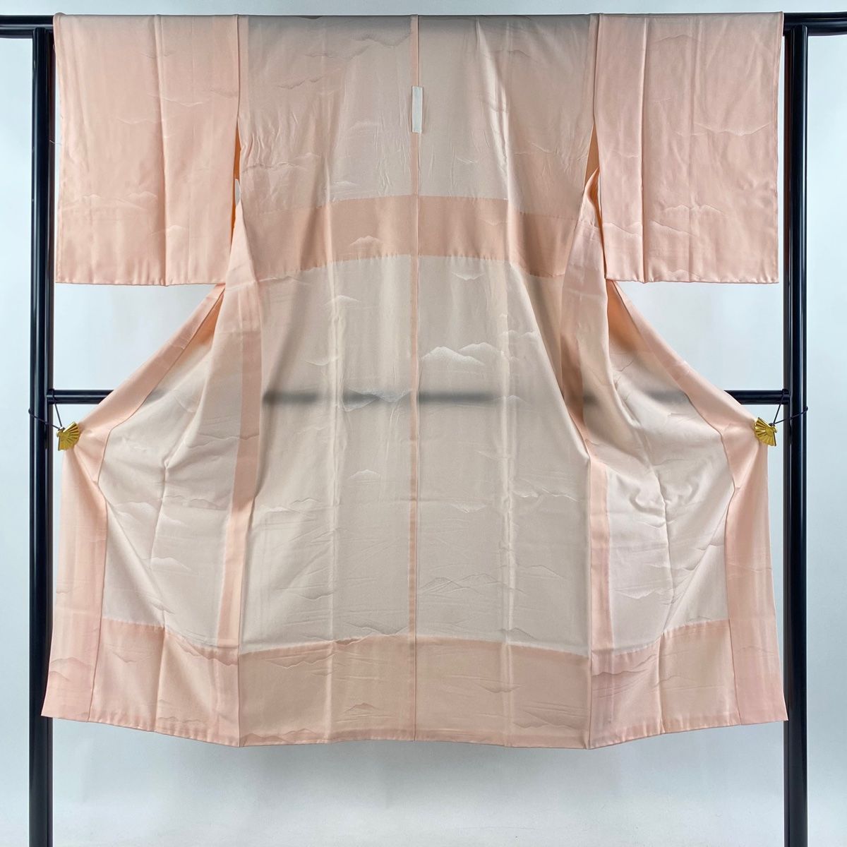 長襦袢 身丈129cm 裄丈63cm S 地紋 サーモンピンク 正絹 秀品