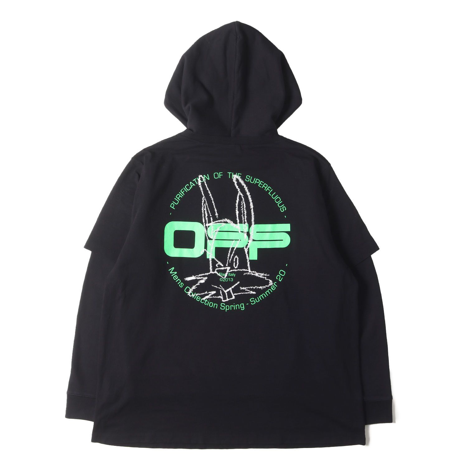 オフホワイト パーカー オフホワイトパーカー パーカーブラック パーカー黒 OFF-WHITE オフホワイト パーカー ブラック 黒 サイズ:XL | 20AW