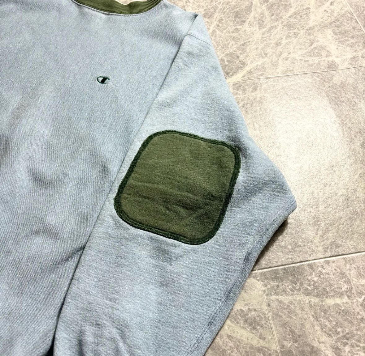 Champion 90s エルボーパッチ POST JUNK / 90's CHAMPION USA製 エルボーパッチ リバース