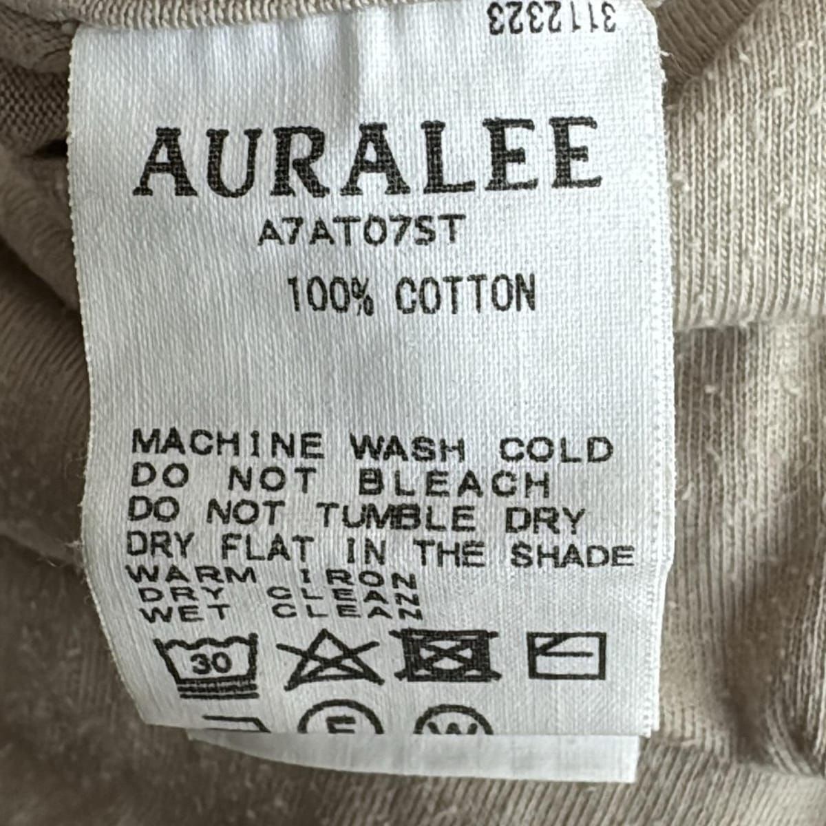 【haru】AURALEE ホワイト 長袖カットソー　サイズ5 AURALEE＞LUSTER LONG SLEEVE T―SHIRT/カットソー