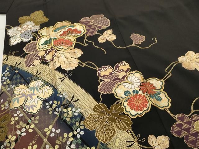 平和屋着物□女優・後藤久美子ブランド 黒留袖 駒刺繍 吉祥蔦の