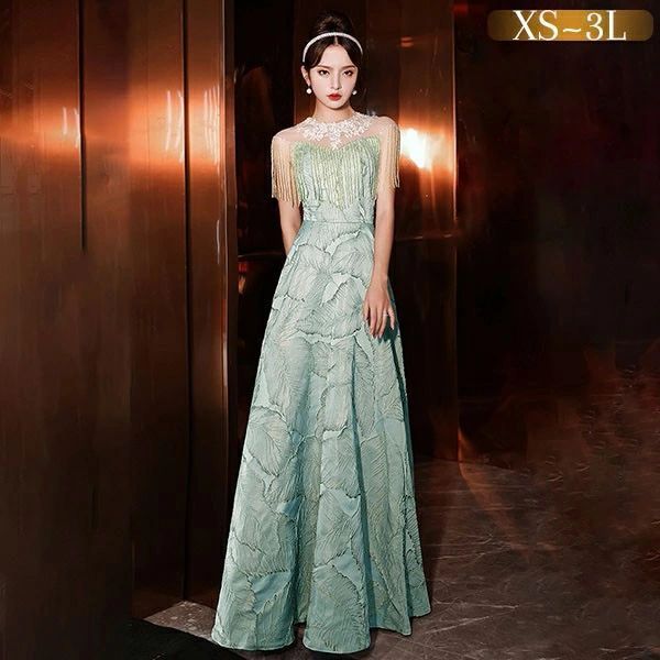 ドレス 大人 ピアノ 発表会 ロングドレス 演奏会 結婚式 母親 ドレス ピアノ発表会 袖付き ワンピース 半袖 演奏会ドレス 演奏会用ドレス429LU売れ筋商品