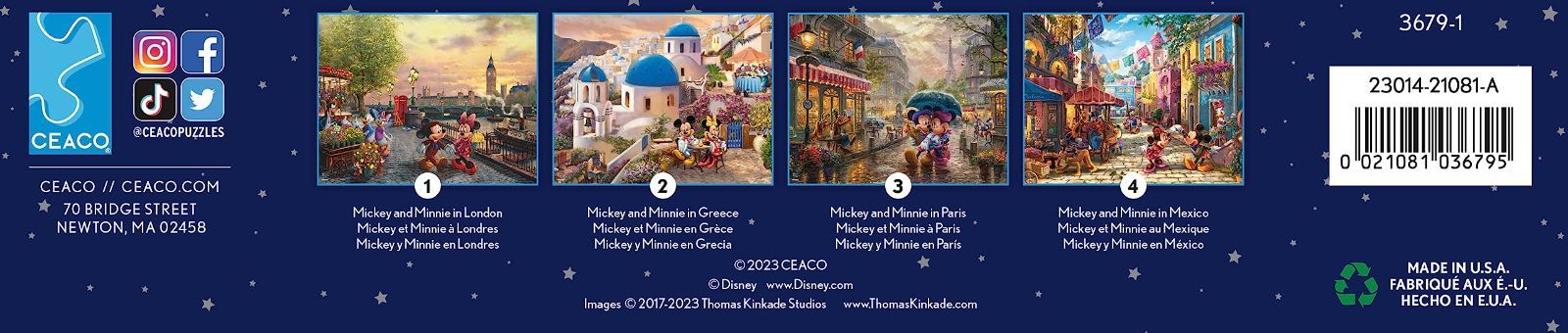 在庫 Ceaco - 4 in 1 マルチパック - トーマス キンケード - ディズニー - ミッキー-ミニー - 4 500ピース ジグソーパズル WWW_STEELWINDOWSANDDOORS_COM