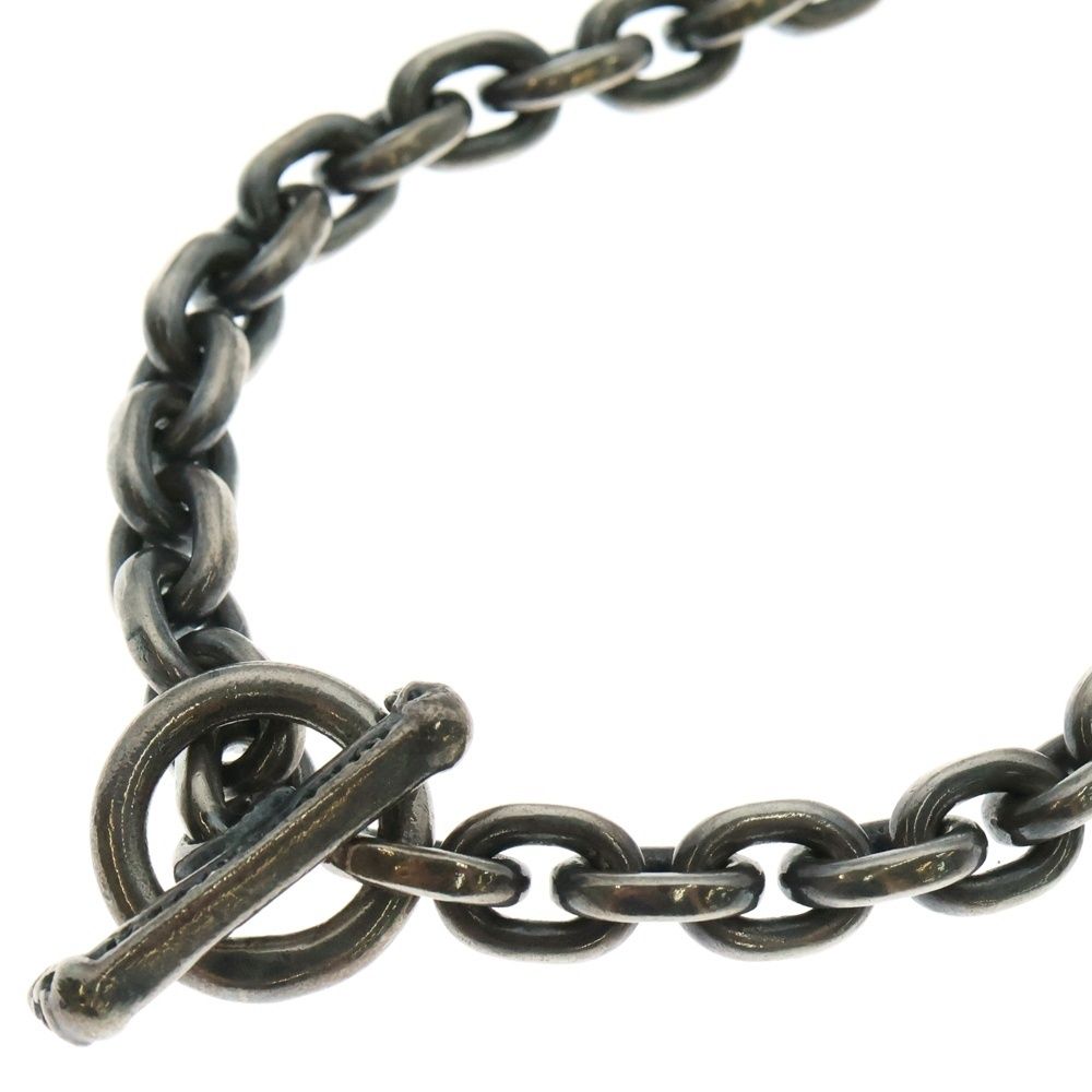Gaboratory|Gabor ガボラトリー|ガボール HALF CAST CHAIN - HALF T-BAR NECKLACE ハーフキャストチェーン ハーフTバーネックレス シルバー