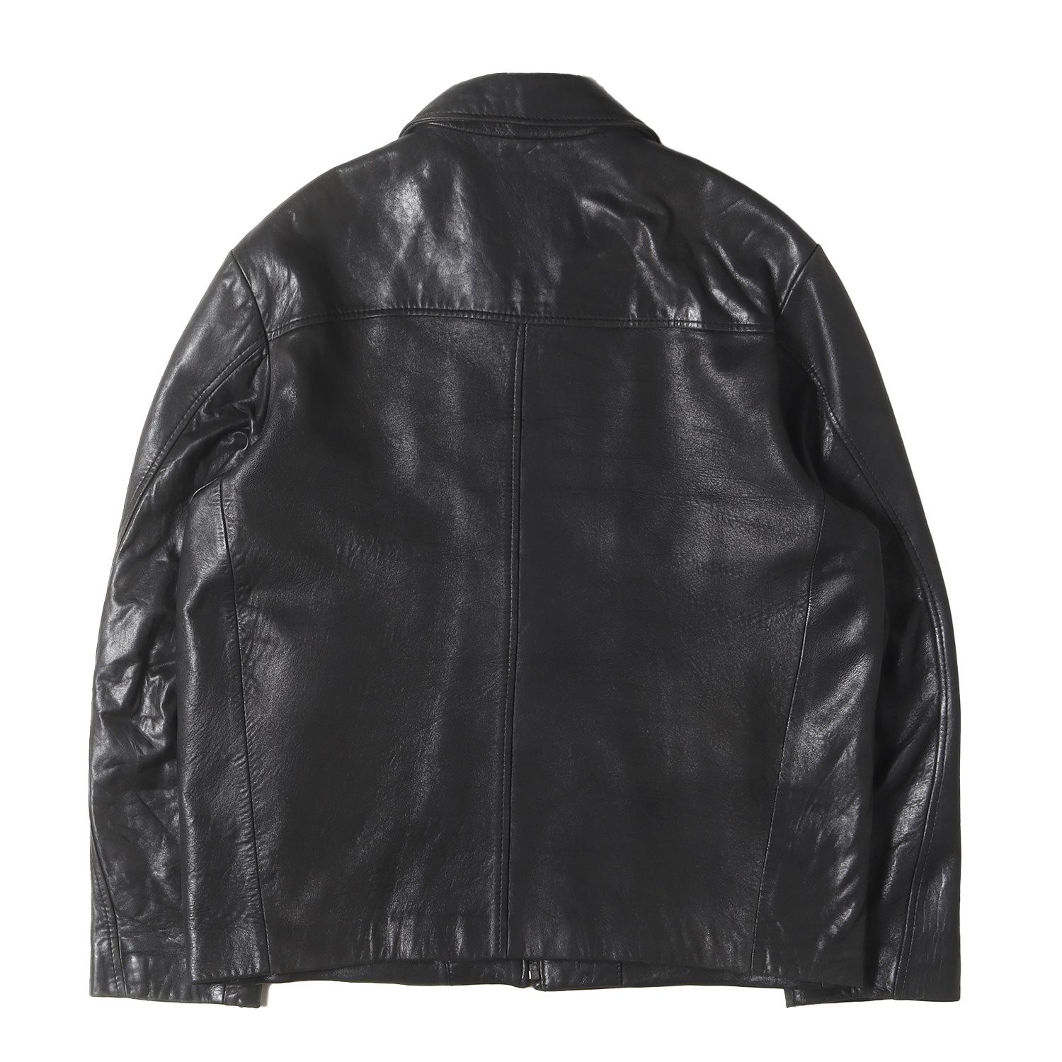 90s - 00s ヴィンテージ古着 雰囲気抜群 90s シープスキンレザー フルジップ ジャケット REILLY OLMES ブラック 黒 サイズ M 90年代 アウター ブルゾン 上着 メンズ