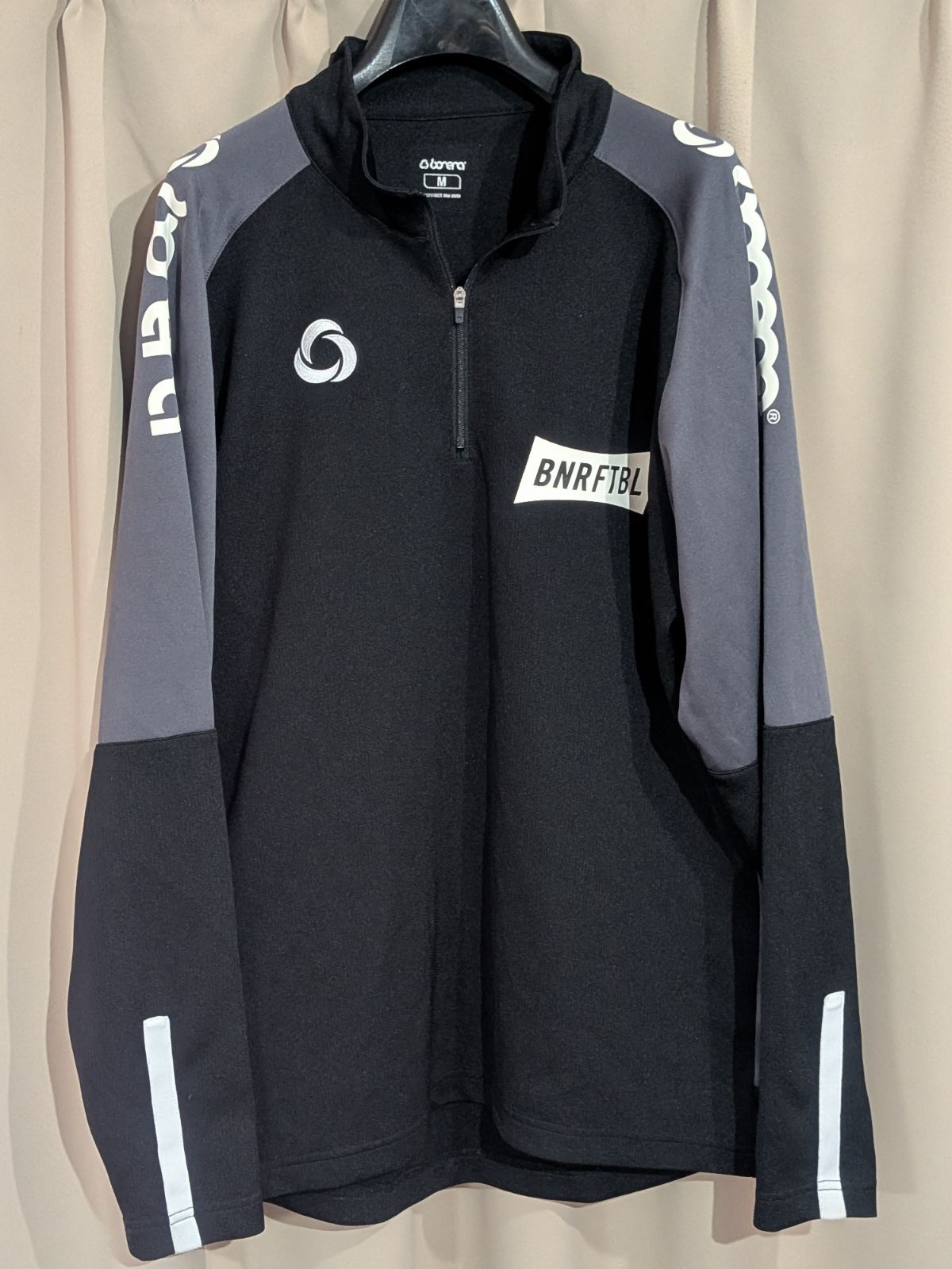 ボネーラ Lサイズ ジャージ 黒 グレー BNRFTBL ハーフジップ オシャレ ボネーラ Lサイズ ジャージ 黒 グレー BNRFTBL ハーフジップ