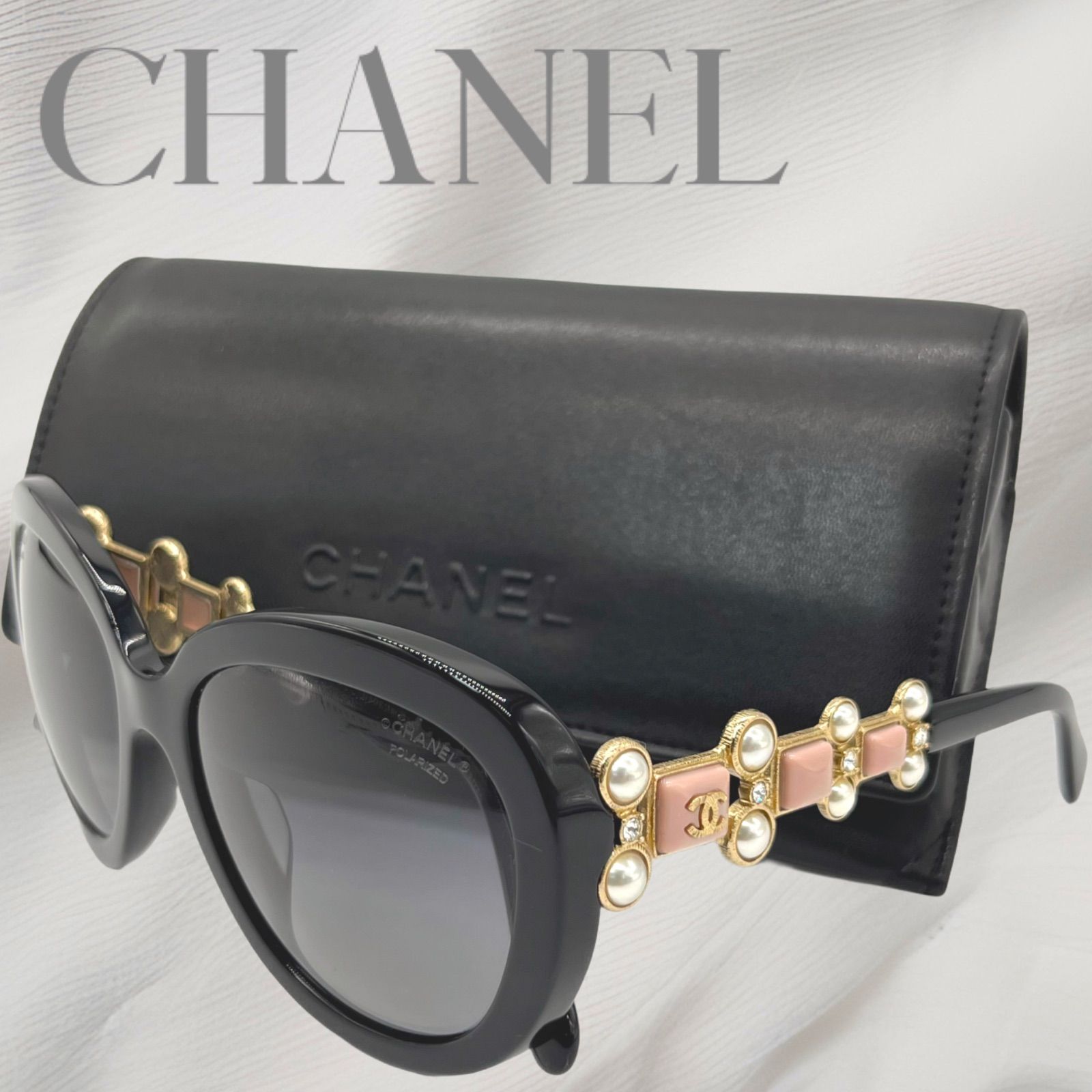 CHANEL ブラック サングラス 偏光レンズ