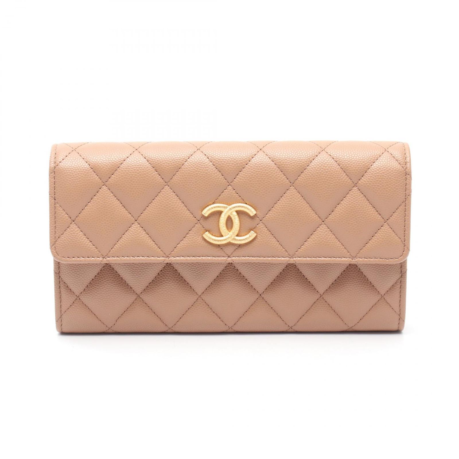シャネル CHANEL 二つ折り長財布 マトラッセ ロングフラップ