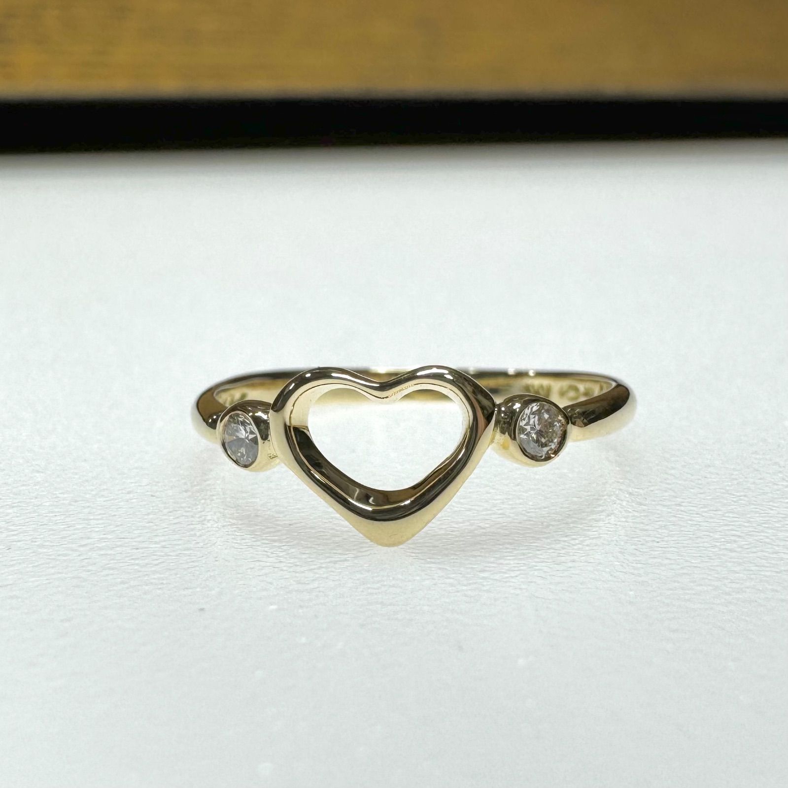 ティファニー　オープンハート　ダイヤ　エルサペレッティ　750　YG　リング エルサ・ペレッティ™ オープン ハート リング パヴェ ダイヤモンド