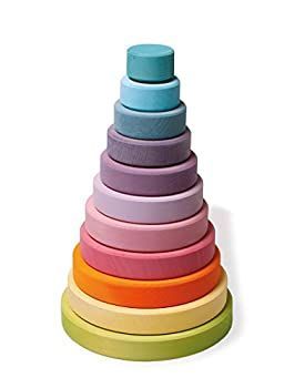 【中古】(非常に良い)Grimm's Large Conical スタッキングタワー パステル