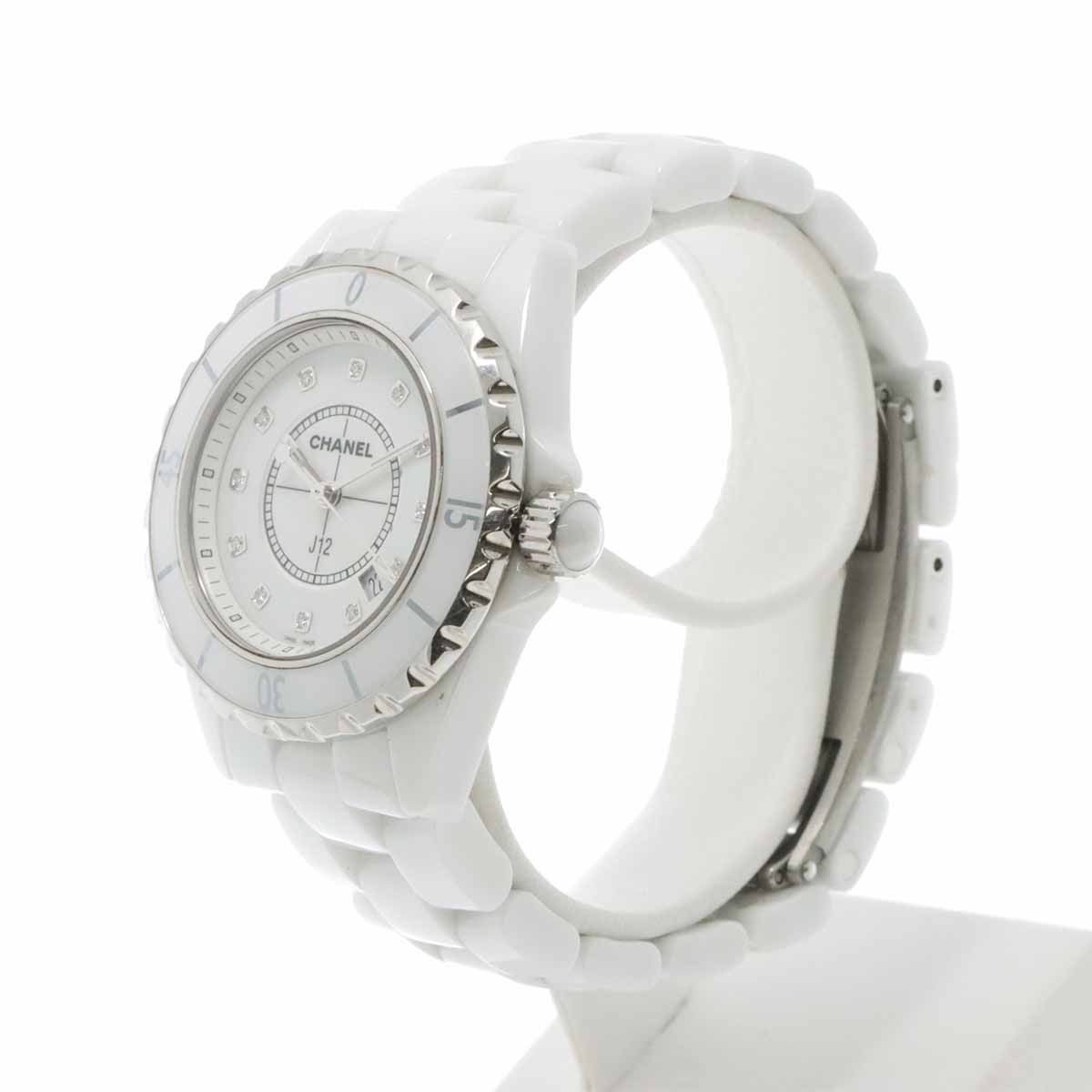 シャネル CHANEL J12 33mm H1628 レディース 腕時計 12P ダイヤ デイト ホワイト セラミック クォーツ ウォッチ  90257558 - メルカリ