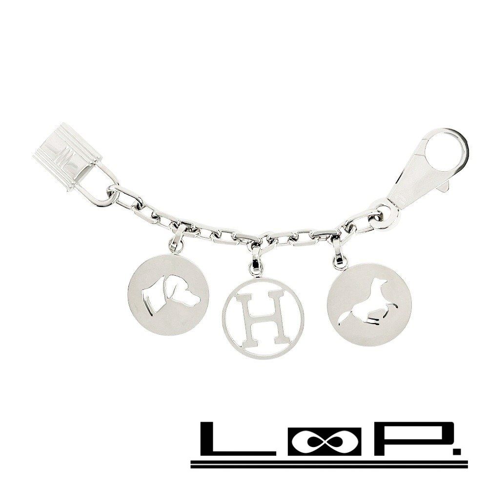 □新同□ エルメス アミュレット 4 ブルロック キーホルダー バッグ