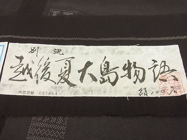 平和屋本店□極上 夏物 本場大島紬 越後夏大島物語 160亀甲 伝統工芸士