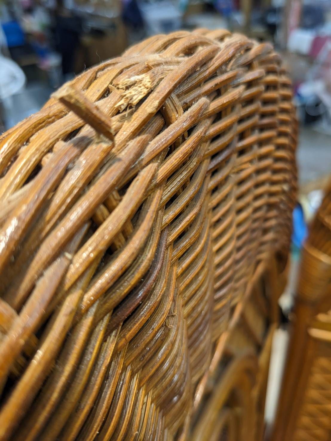 【昭和レトロ】藤ラタン製パーテーション間仕切り 籐 ラタン 4連パーテーション 間仕切り 衝立 エスニック 昭和レトロ