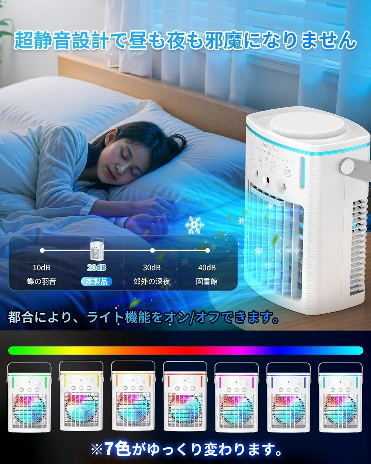 冷風扇 省エネ 強力送風 卓上冷風機 ミニ 小型クーラー 3段階風量 3 
