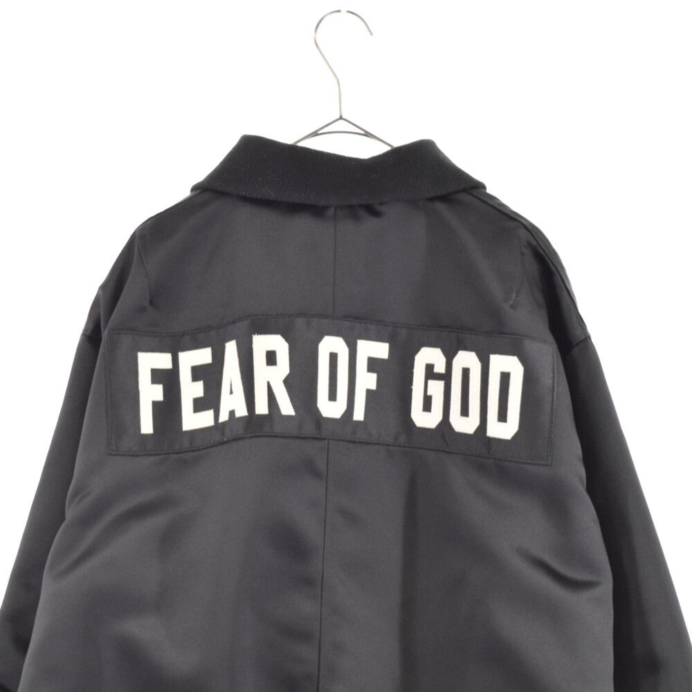 FEAR OF GOD (フィアオブゴッド) FIFTH COLLECTION SATIN HALF ZIP COACHES JACKET  5thコレクション サテンハーフジップ ベースボールジャケット ブラック 5C17N