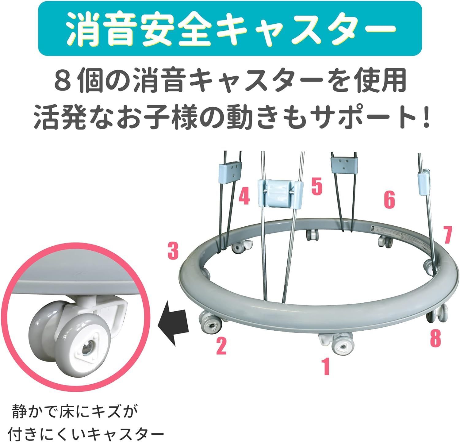 【美品】 永和 シンプルウォーカー すうじ テーブル 歩行器 丸型 K0621 0705ML003 0120240705100978