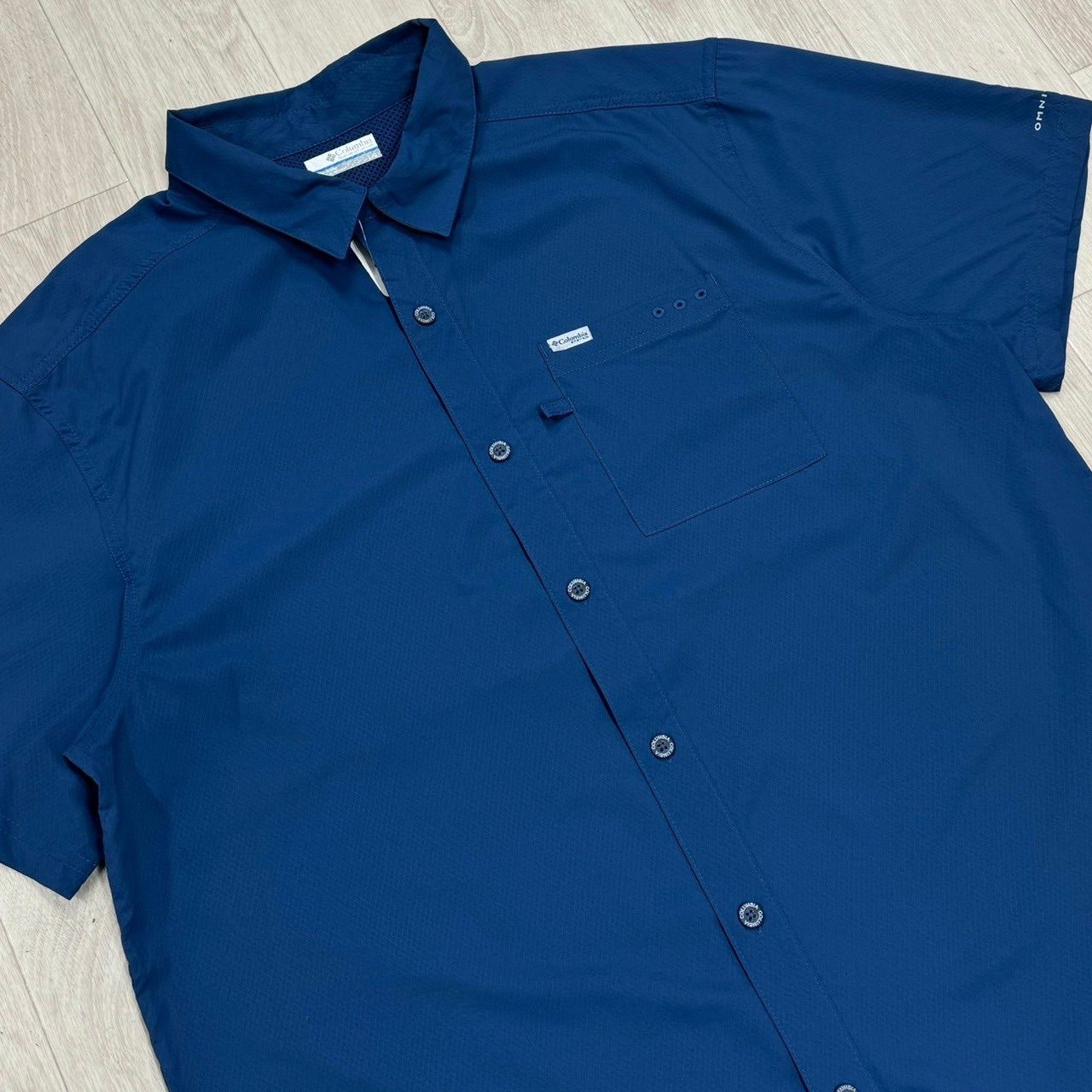 Columbia PFG コロンビア 半袖 フィッシングシャツ ネイビー Lサイズ