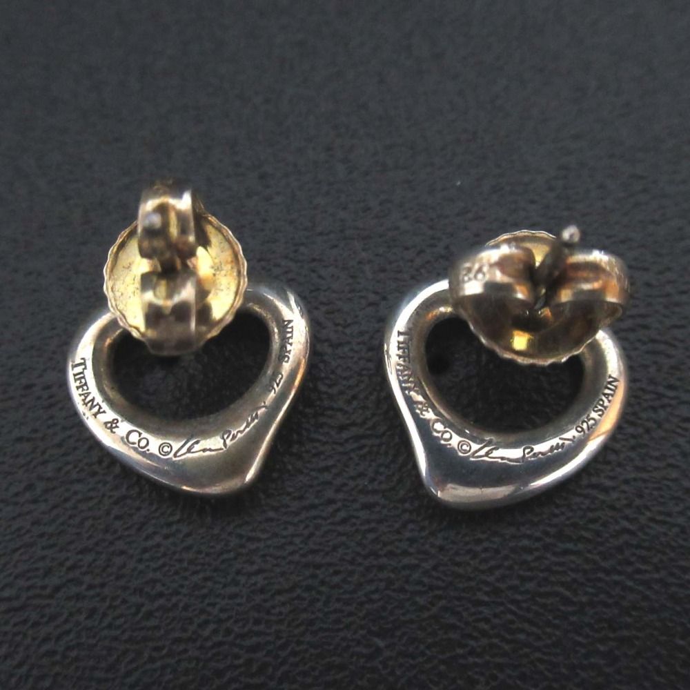 極美品✨ ティファニー ピアス オープンハート ハート AG925 美品レア✨ティファニー オープンハート ブラックジェイド