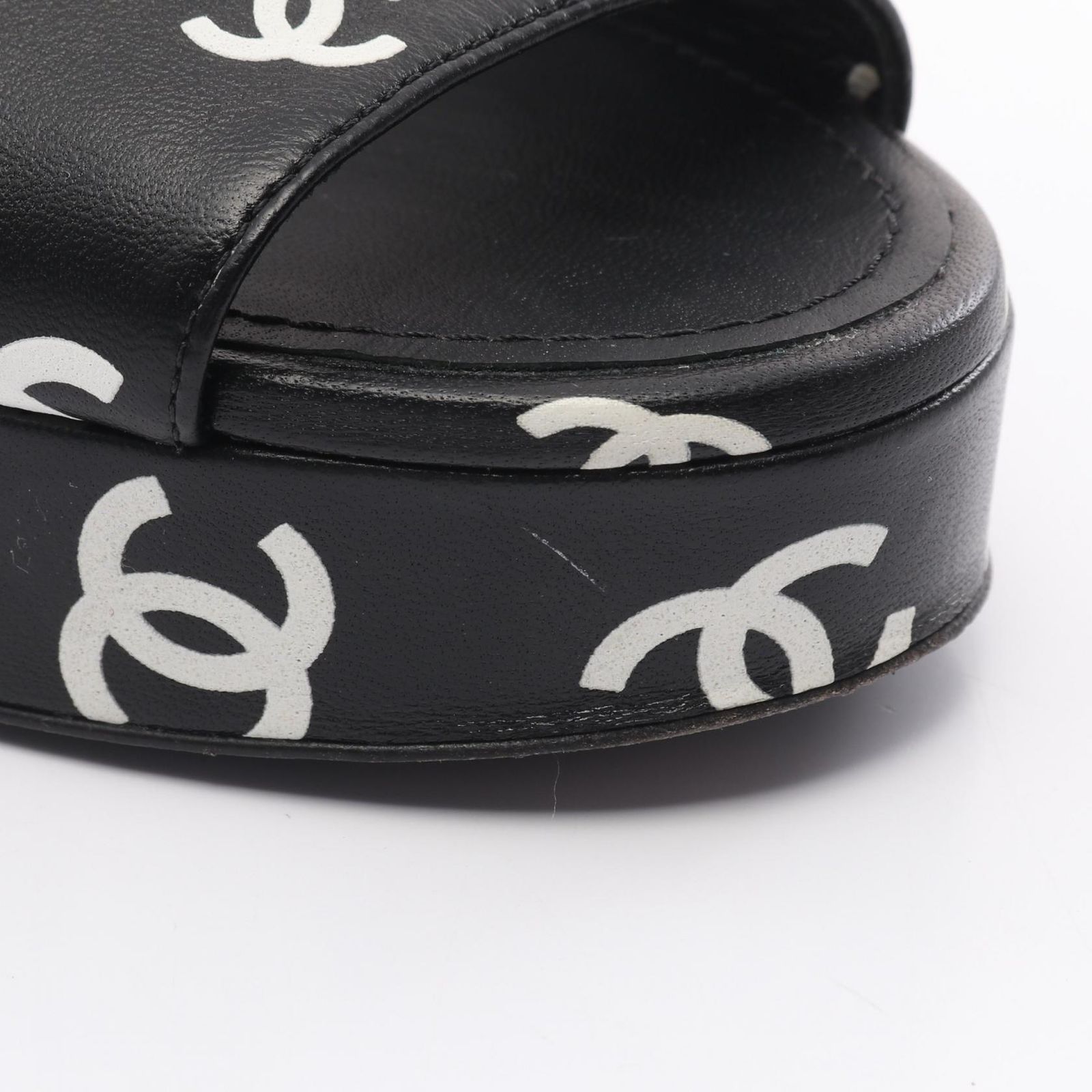 シャネル CHANEL サンダル ココマーク G38958 ブラック レザー