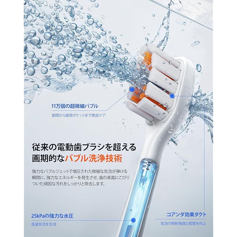 RANVOO 超強力マイクロバブル　ソニック電動歯ブラシ Amazon.co.jp: 【2025最強バブル洗浄 敏感歯の決定版】RANVOO