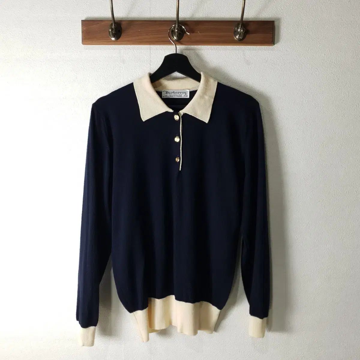 BURBERRY BURBERRY バーバリー メリノウール カラーニット