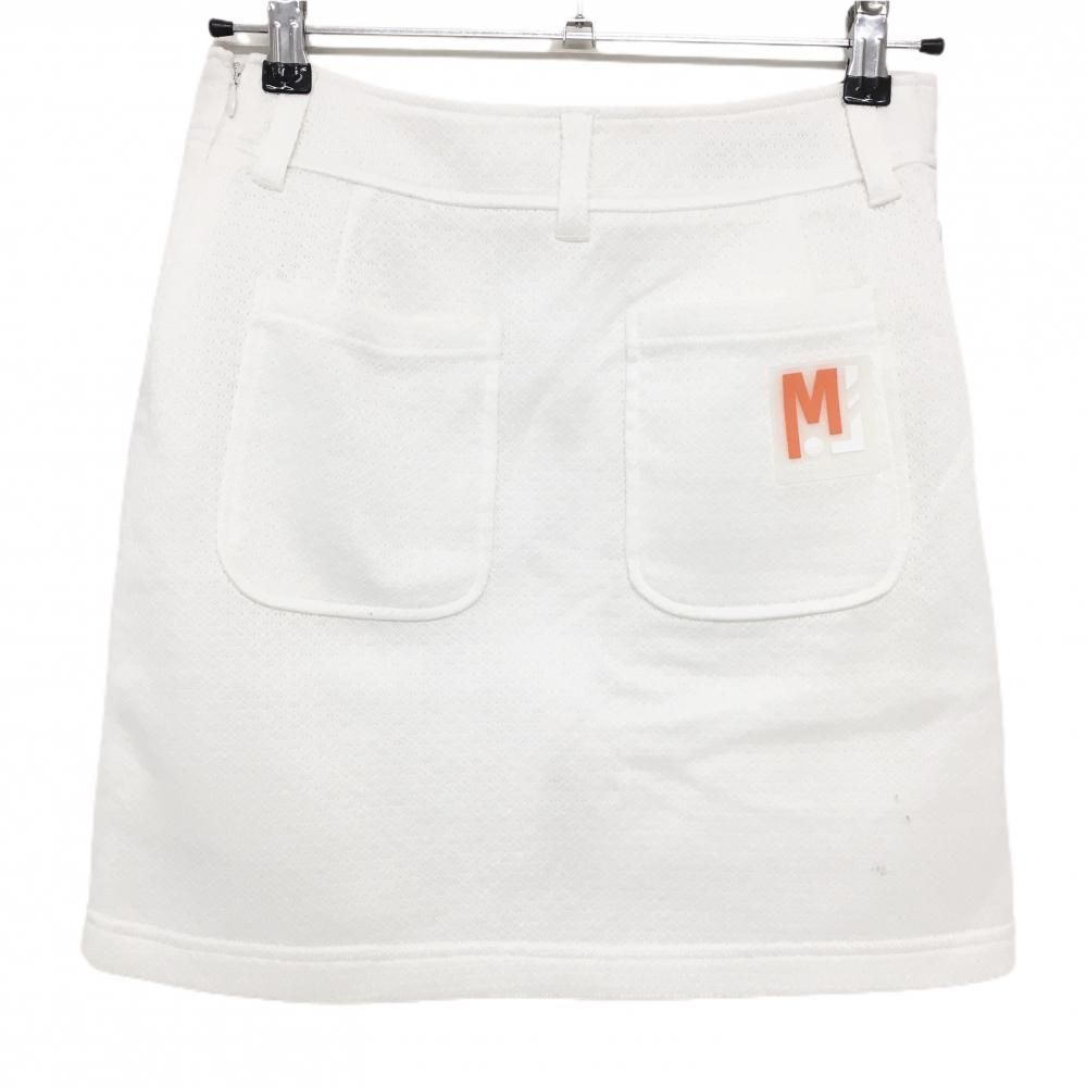 MARK＆LONA　レインボーフリルスカート 超美品】マークアンドロナ スカート 白×マルチカラー メッシュ