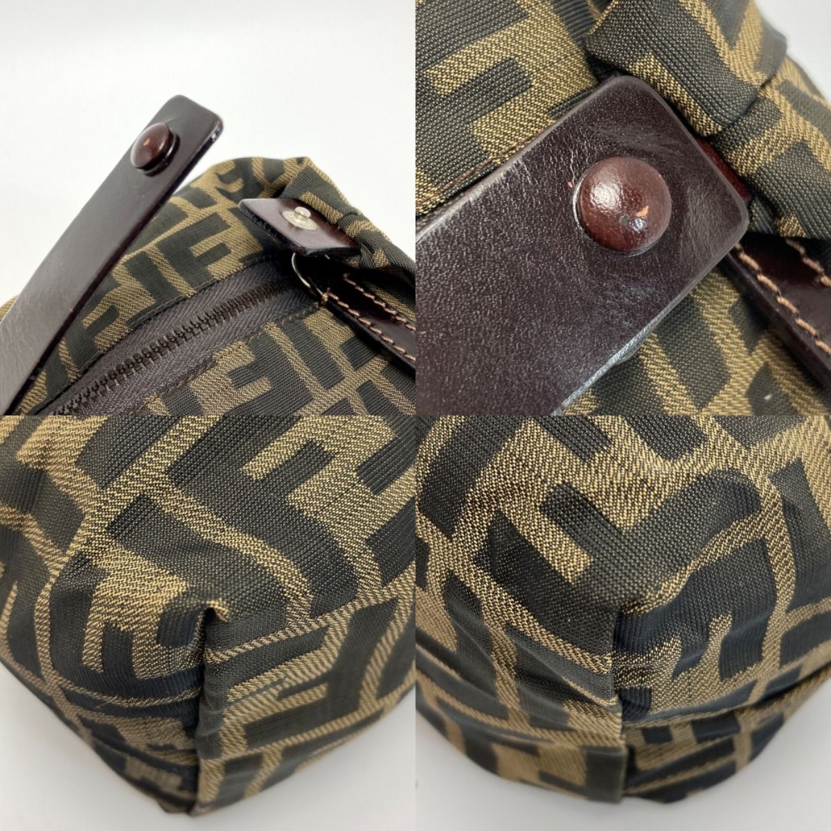 FENDI フェンディ ズッカ柄 ミニ バニティ ブラウン ポーチ