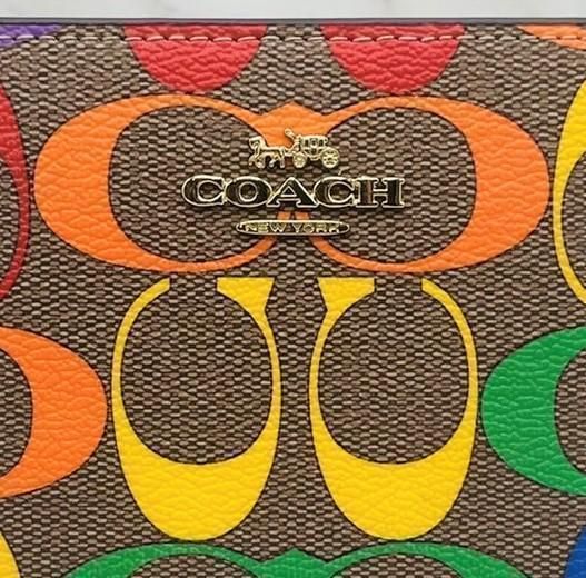 COACH コーチ 新品 レインボー カラー 柄 折り財布 レディース 財布
