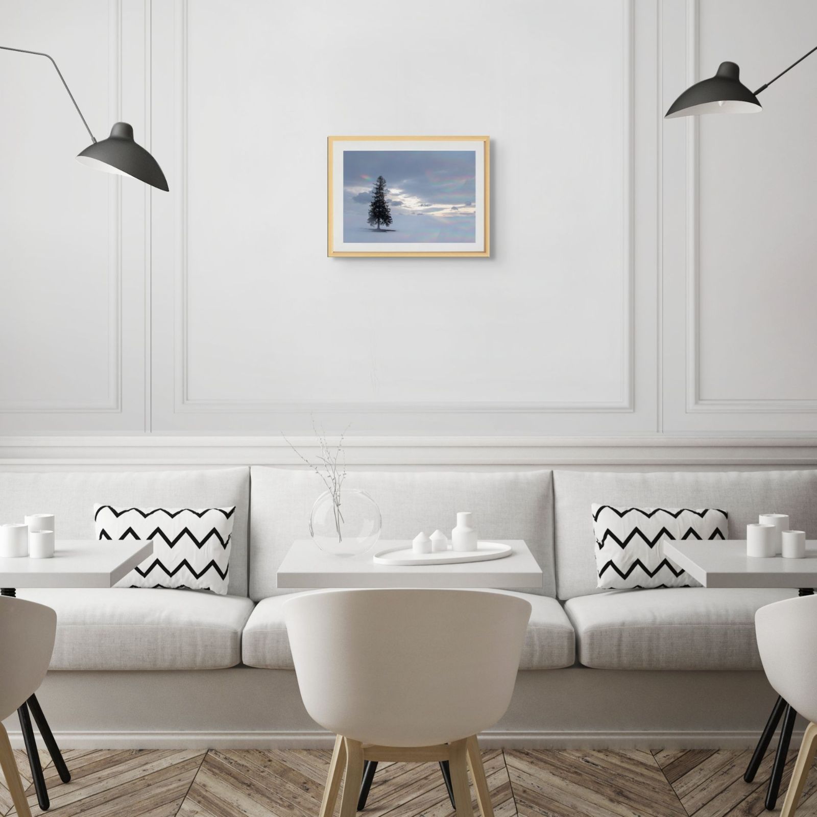 写真家 光川十洋 クリスマスツリーの木 3部 額装付き