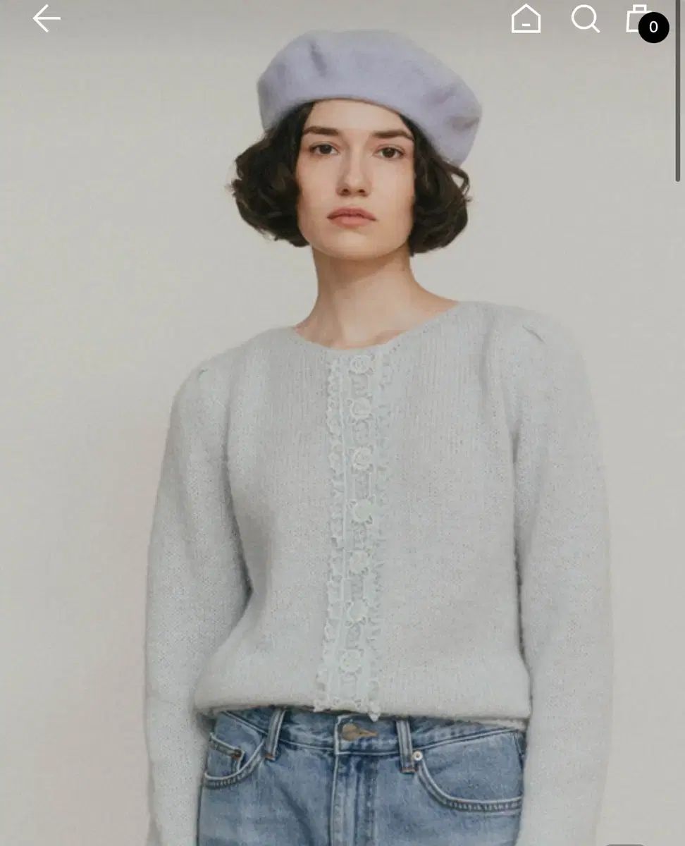 sienne シエンヌ オデット ニット Odette knit アンゴラ モヘア パフ ベビーブルー