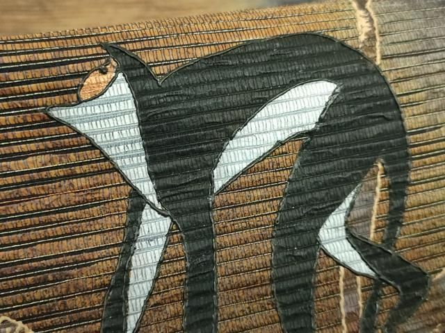 平和屋着物■極上　伝統工芸作家　佐藤暢芳　太鼓柄袋帯　螺鈿箔　ノドジロオマキザル　手もみ引箔　さが美扱い　逸品　DZAA8952kh5 平和屋着物□極上 伝統工芸作家 佐藤暢芳 太鼓柄袋帯 螺鈿箔 ノドジロ