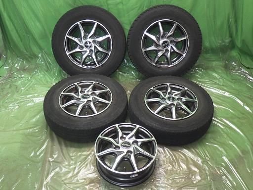 【中古】スタッドレス 21年製 EUROSPEED 12インチ アルミタイヤ4本とホイール1本