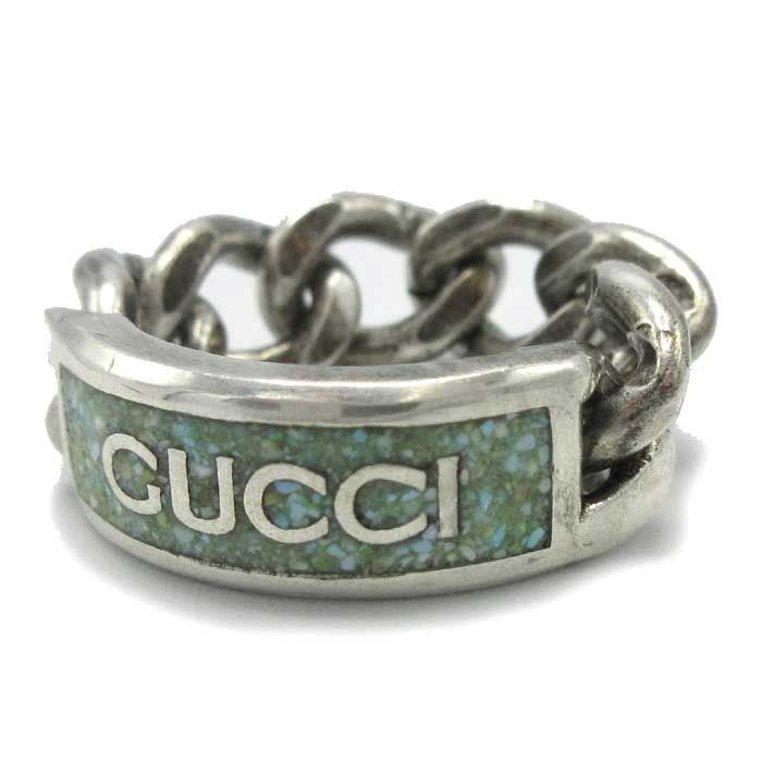 グッチ リング GUCCI ロゴエナメルプレート シルバー925 678711 J8410 9071 22 21号 ブティックライン レディース メンズ