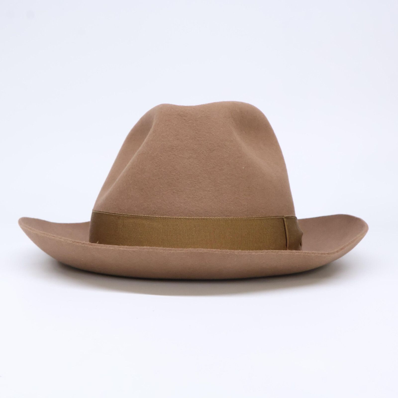 大きなサイズ！　Borsalino ラビットファー　中折れ　フェルトハット　59 イタリア Borsalino(ボルサリーノ) ラビットファーフェルト中折れ帽