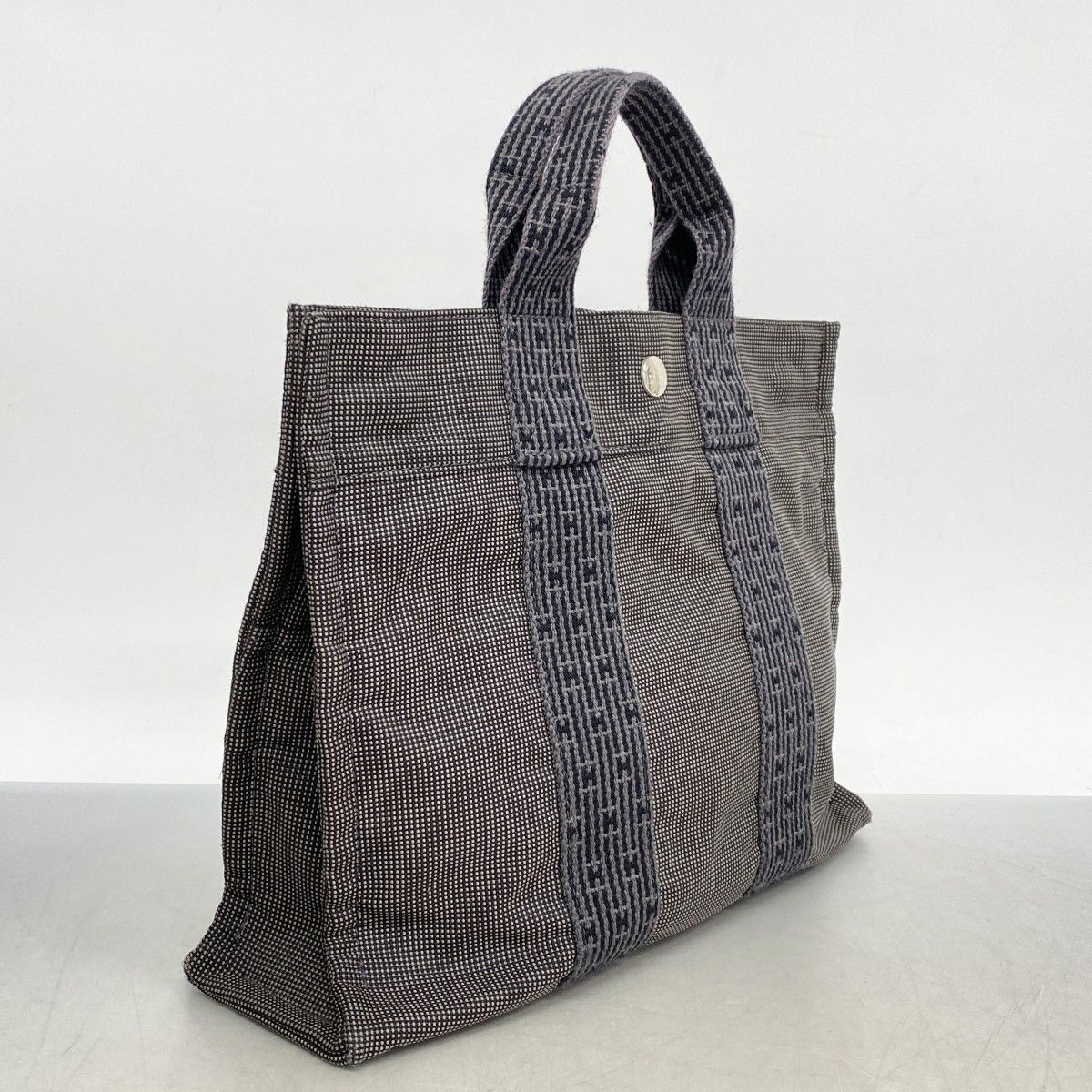 5hb1279】エルメス トートバッグ エールラインPM キャンバス グレー  