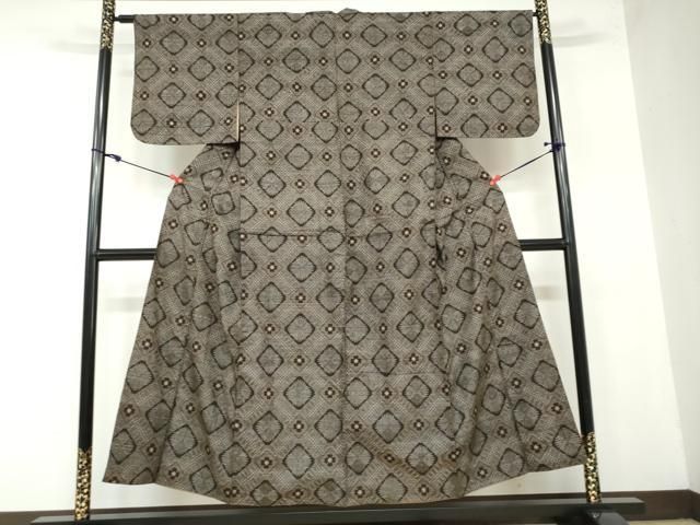 平和屋着物○希少 本場大島紬 龍郷絣 花菱文 正絹 逸品