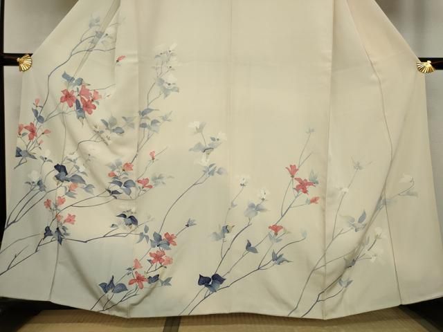 平和屋着物○訪問着 友禅 作家物 花蝶文 暈し染め 金彩