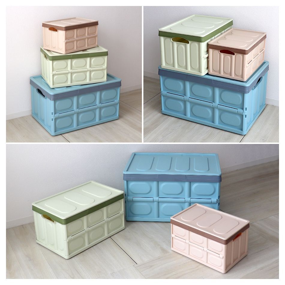 送料無料】収納ボックス 折りたたみ 56L コンテナ フタ付き 収納ケース