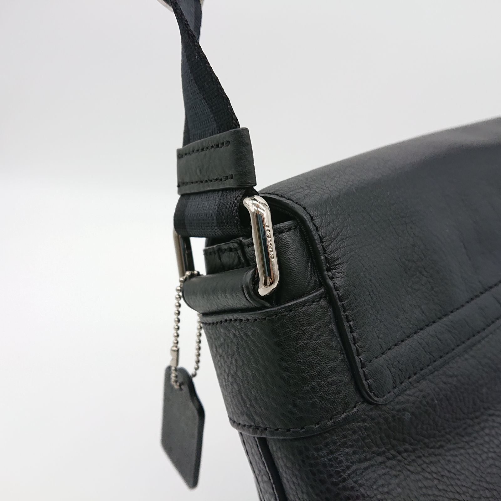 【美品】コーチ　メッセンジャーバッグ　ショルダーバッグ　オールレザー　ブラック 極美品】COACH コーチ メッセンジャーバッグ ショルダーバッグ