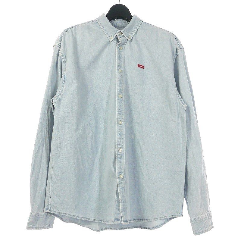 新品】Supreme Small Box Shirt Washed Blue