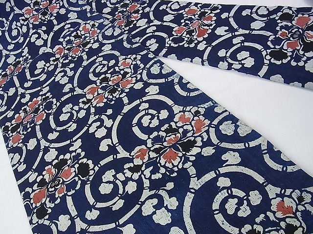 平和屋本店■極上　極上　浦野理一　経節紬　九寸名古屋帯　花唐草文　逸品　DZAA1244kh4 期間限定セール20％off○極上 極上 浦野理一 経節紬 九寸名古屋帯 花