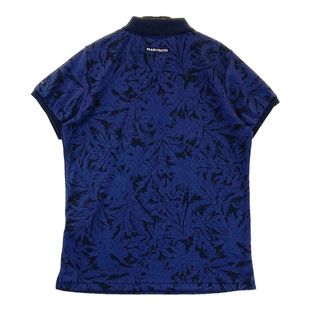 サイズ 1 PEARLY GATES パーリーゲイツ モデル 半袖ポロシャツ ボタニカル柄 ネイビー系 240101241666 ゴルフウェア レディース ストスト