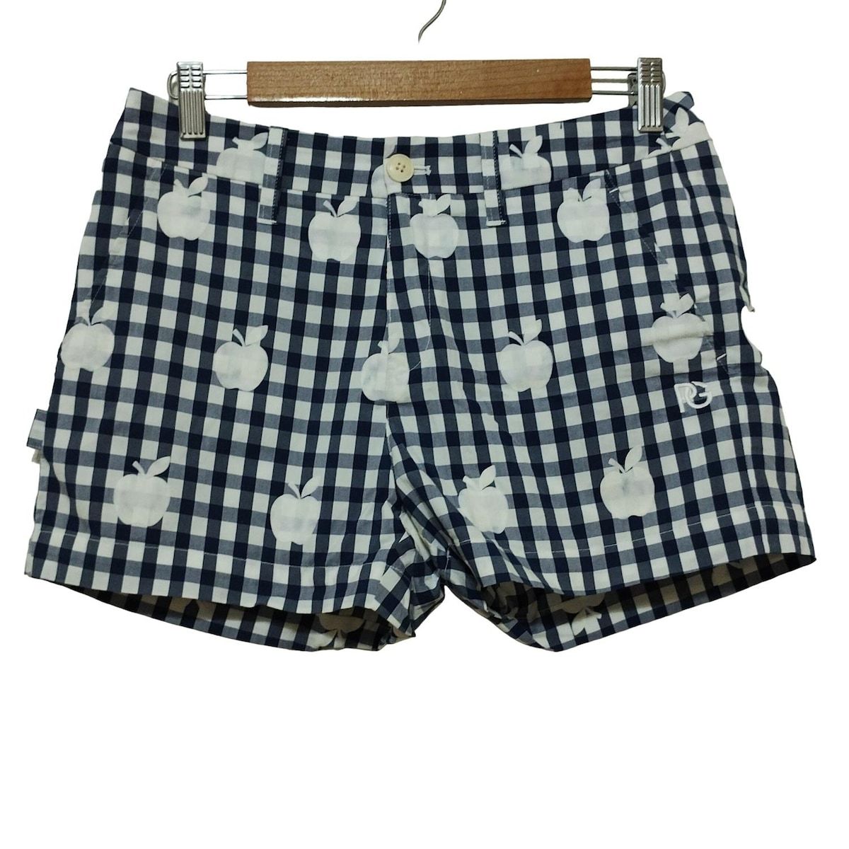 PEARLY GATES パーリーゲイツ ショートパンツ サイズ1 S レディース - ネイビー×白 チェック柄|アップル